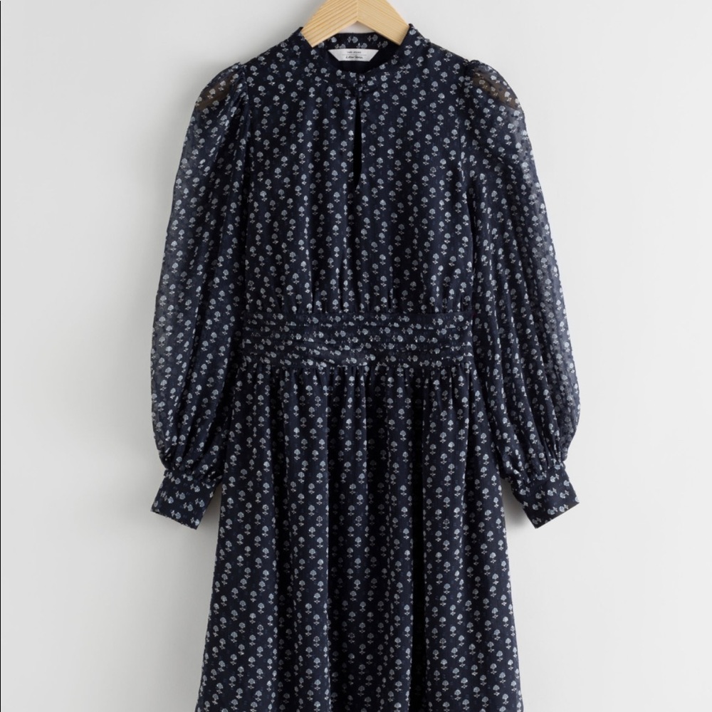 & Other Stories NWT Micro Floral Pleated Dress